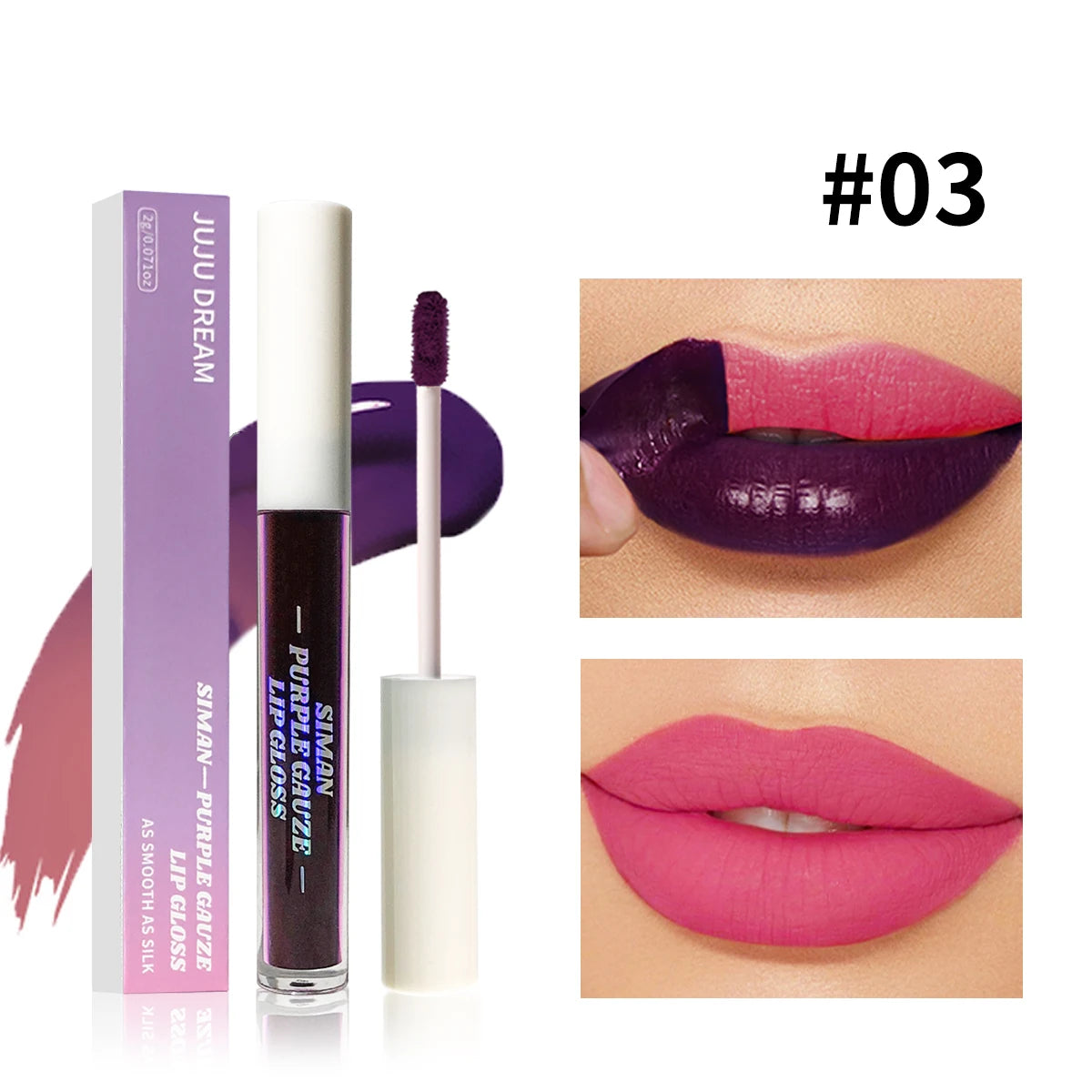 Aurora Eclipse Peel-Off Lip Tint – Blue–Purple | Matte Finish, Long-Lasting, Waterproof & Moisturizing