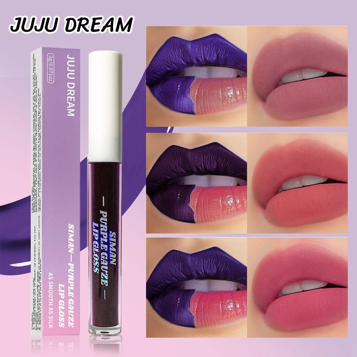 Aurora Eclipse Peel-Off Lip Tint – Blue–Purple | Matte Finish, Long-Lasting, Waterproof & Moisturizing