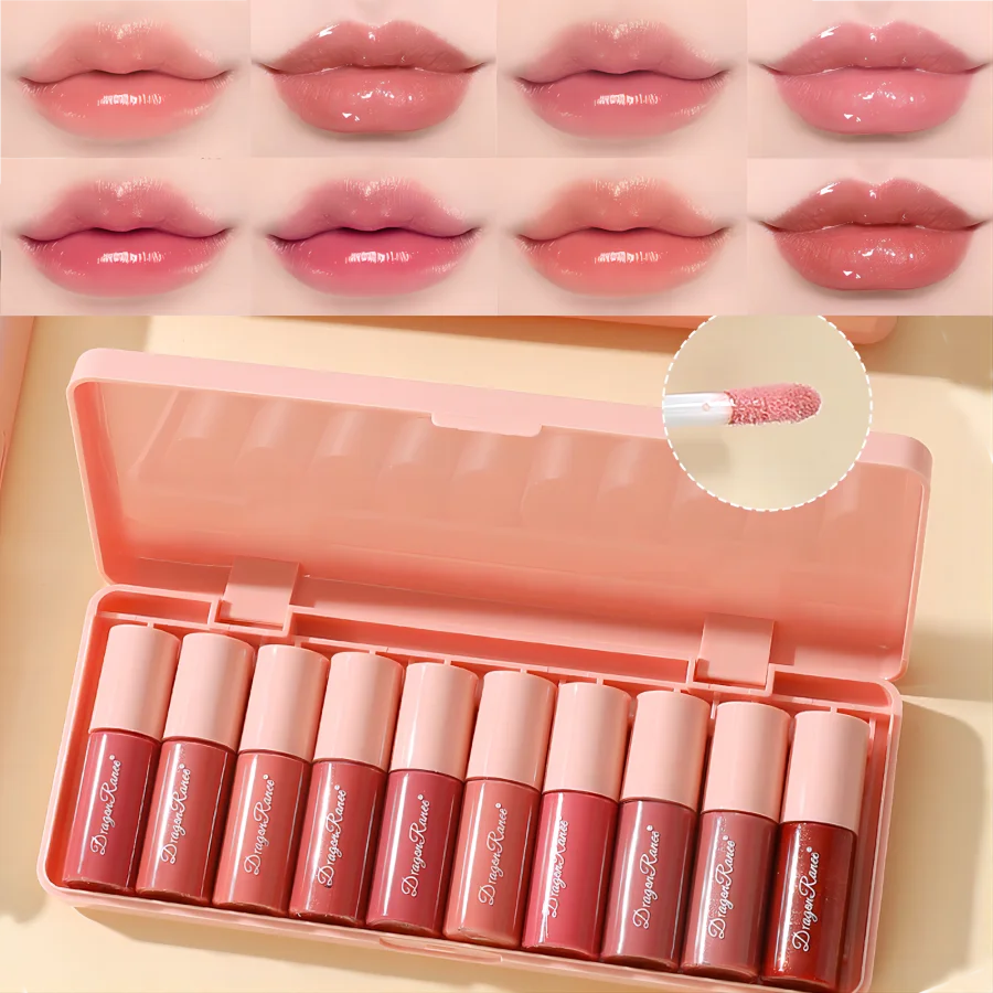 Radiant Glass Shine Lip Gloss Vault – 10-Piece Set