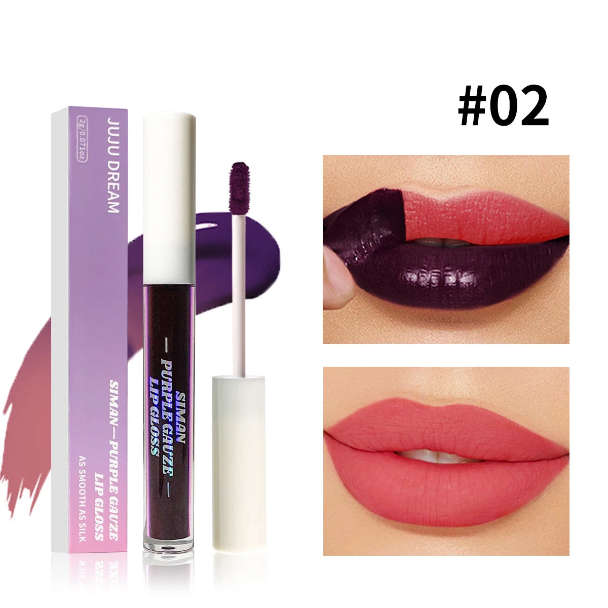Aurora Eclipse Peel-Off Lip Tint – Blue–Purple | Matte Finish, Long-Lasting, Waterproof & Moisturizing
