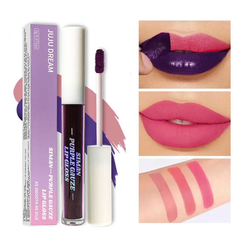 Aurora Eclipse Peel-Off Lip Tint – Blue–Purple | Matte Finish, Long-Lasting, Waterproof & Moisturizing