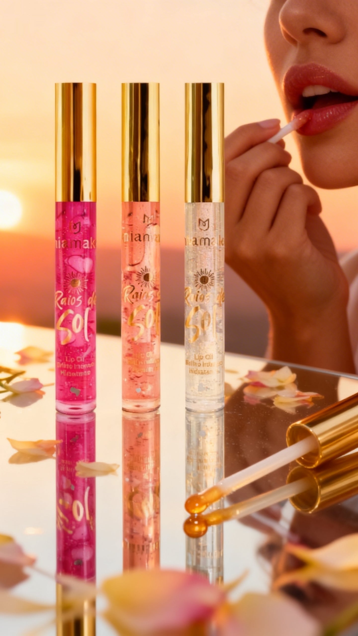Lip Oil Gloss Raios de Sol – Kit com 4